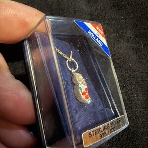 VINTAGE adorable clog necklace